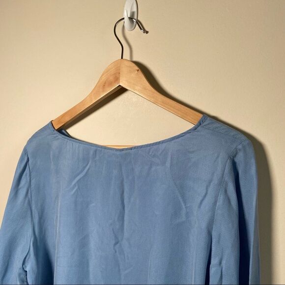 minimum NWT Long Sleeve Curpo Blouse with Ties on Sleeve Sky Blue Medium - Picture 8 of 12